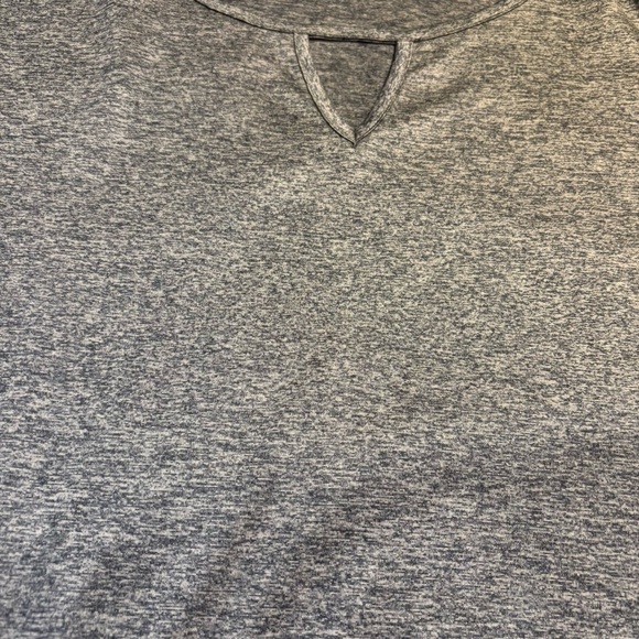 Apt. 9 Gray Brown Heathered Top with Leopard Shoulder Detail Medium Smooth - Picture 15 of 16